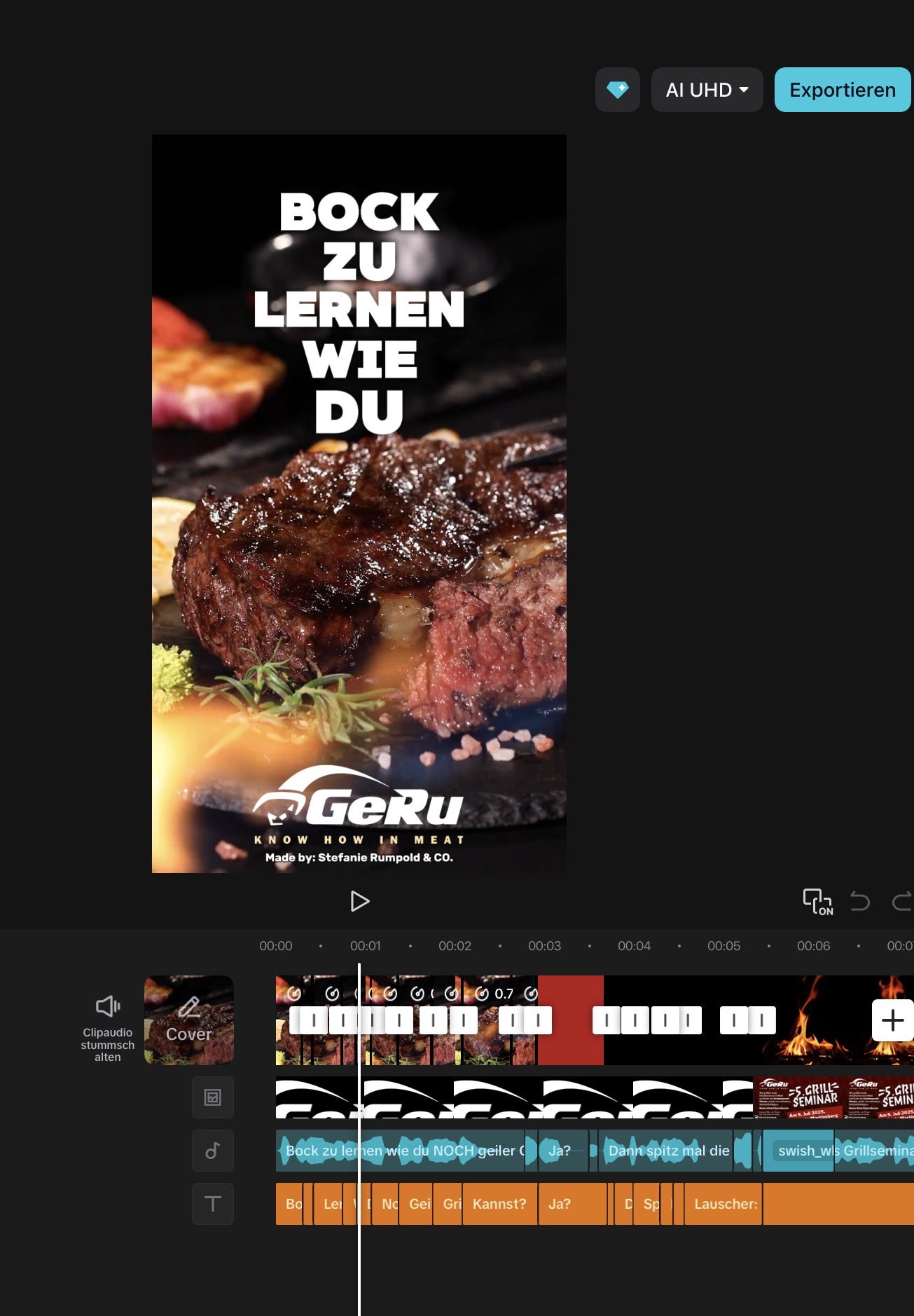 Screenshot von einem Schnittprogramm
